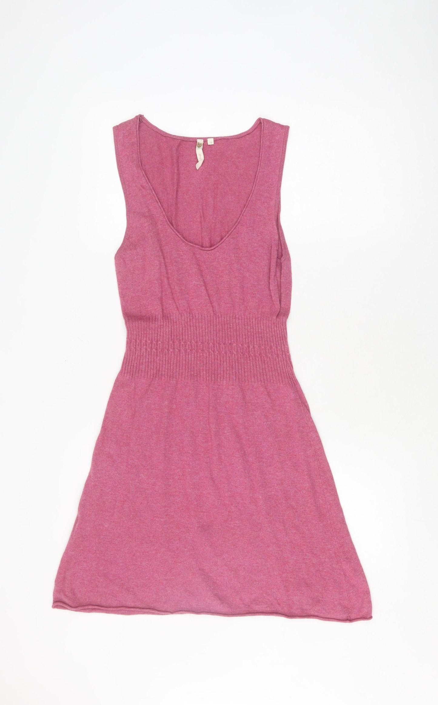 Weird Fish Women's Pink A-Line Knit Dress, Size 12