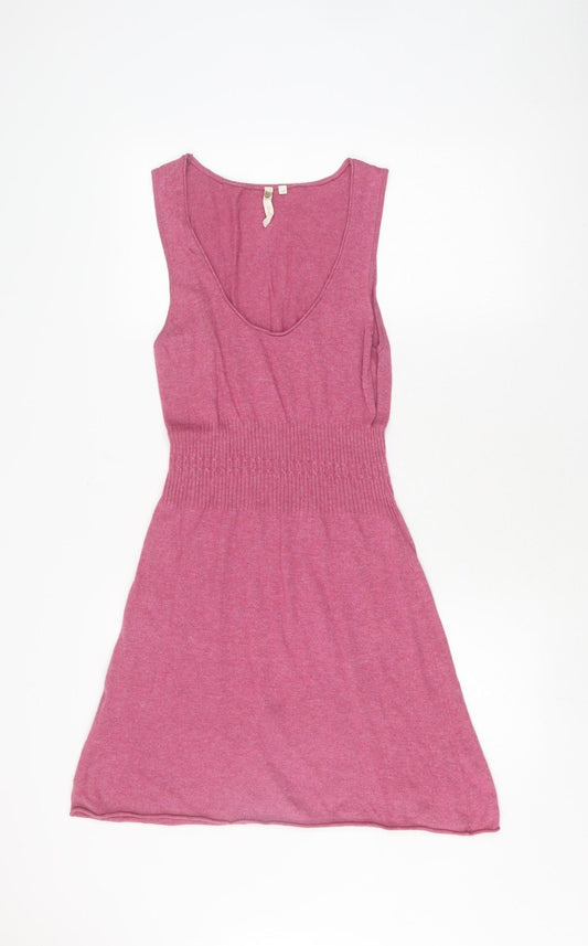 Weird Fish Women's Pink A-Line Knit Dress, Size 12
