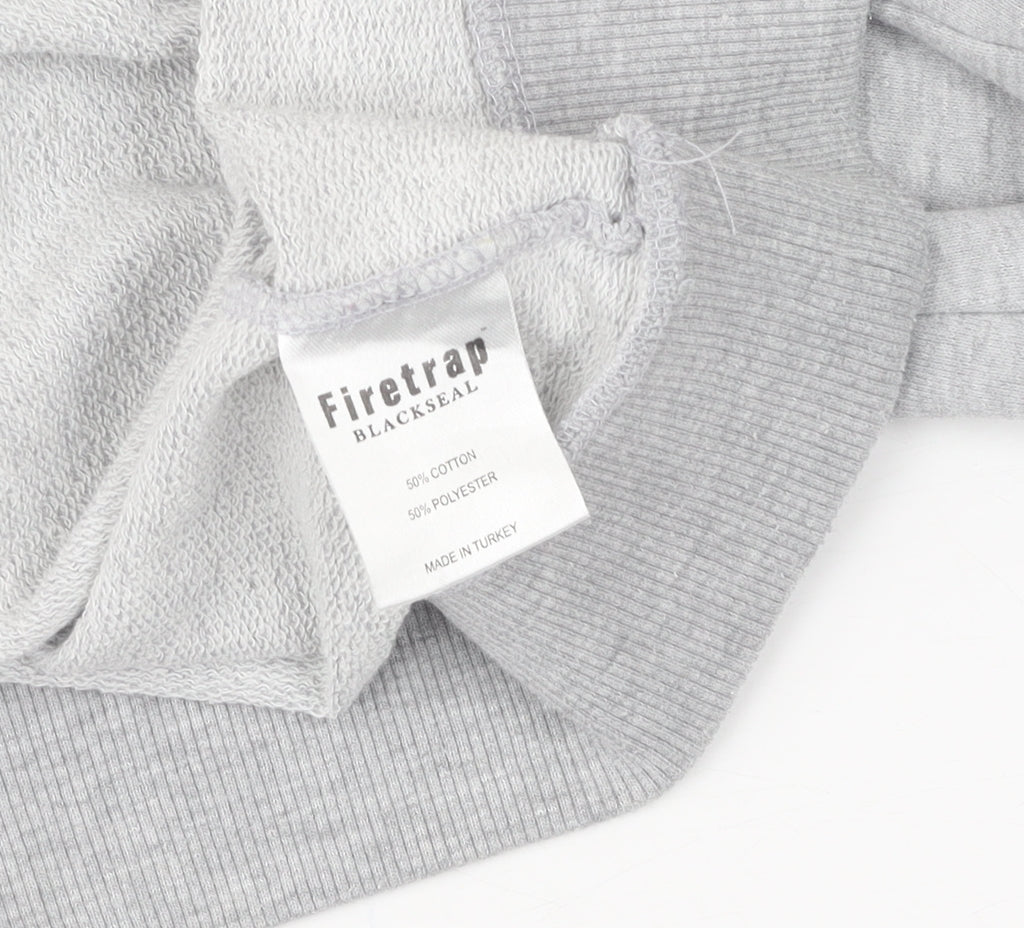 Firetrap Blackseal Grey Pullover Sweatshirt M Unisex