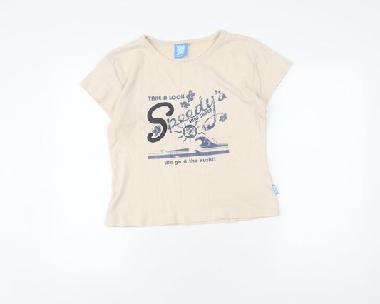 Tog 24 Women's Beige Cotton T-Shirt, Size L, Casual Style