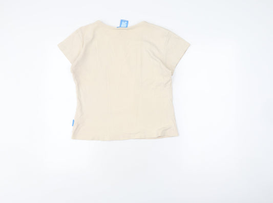 Tog 24 Women's Beige Cotton T-Shirt, Size L, Casual Style