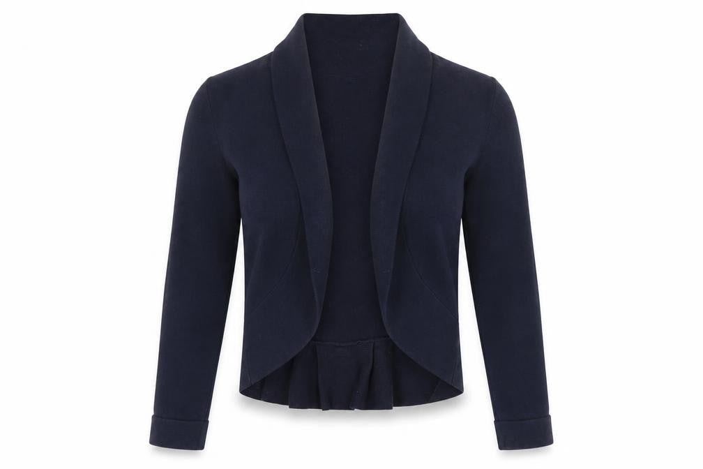 Monsoon Women's Blue Cardigan M, Bow Accent, Cotton