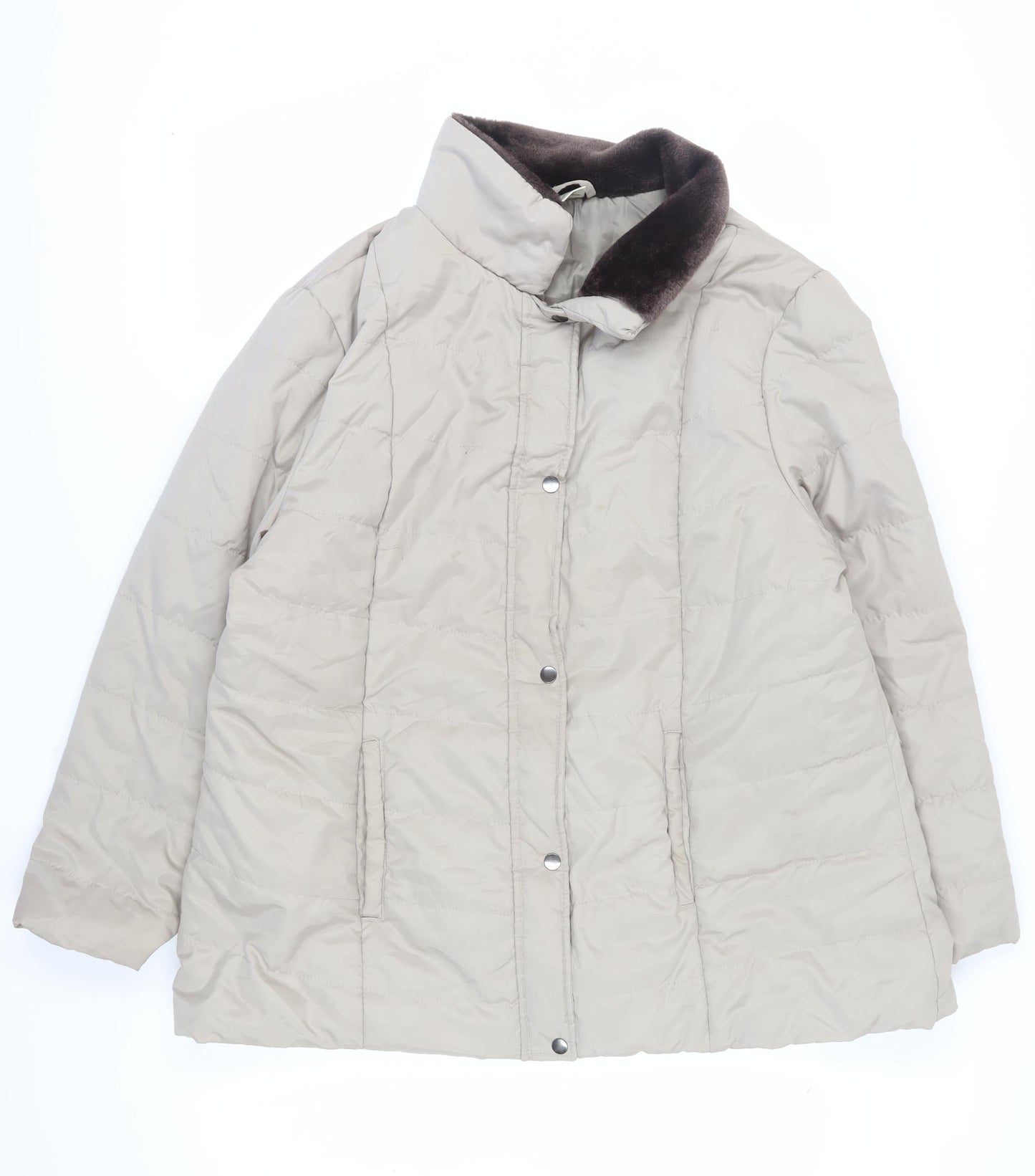 Anne de Lançay Women's Beige Puffer Coat XL