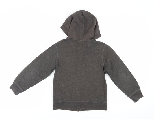 GAP Boys Black Full Zip Hoodie S - Logo, Hooded, Cotton Blend