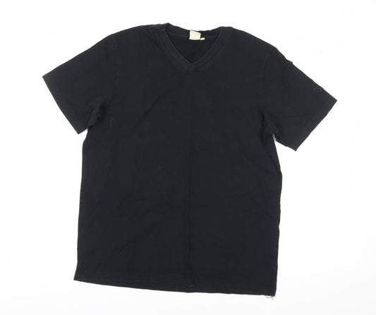 Cotton Traders Men's Black V-Neck T-Shirt