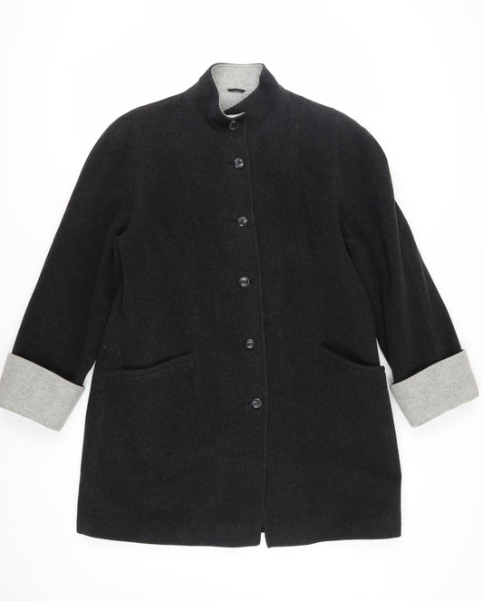 BHS Women's Black Wool Blend Mid-Length Coat