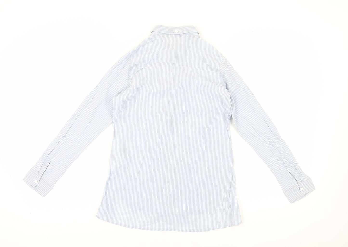 White Stuff Women's Blue Striped Button-Up Shirt Size 8