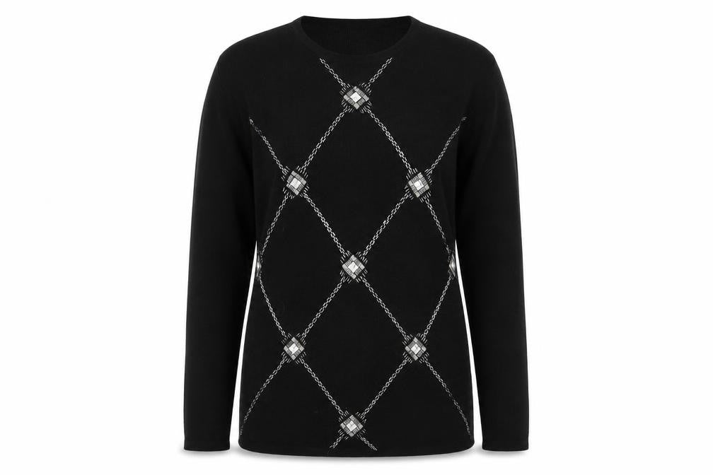 Womens UK M Regular Alexon Black Pullover Tight-Knit