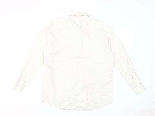 Daniel Hechter Mens White Check Dress Shirt 16.5