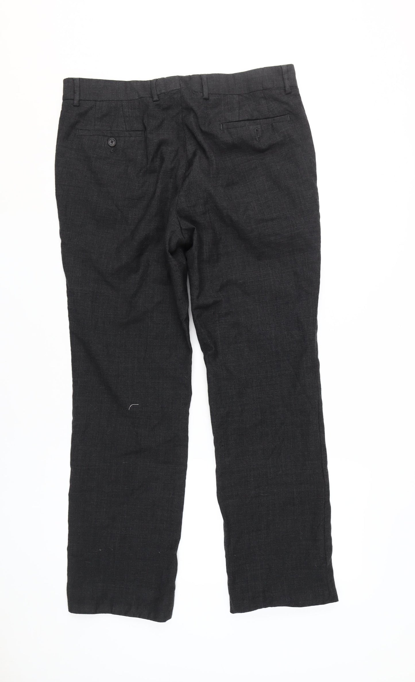 Calvin Klein Men's Black Wool Trousers, Size 52