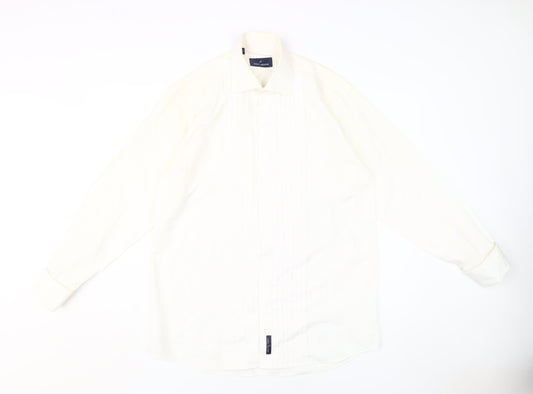 Daniel Hechter Men's White Formal Dress Shirt 15.5