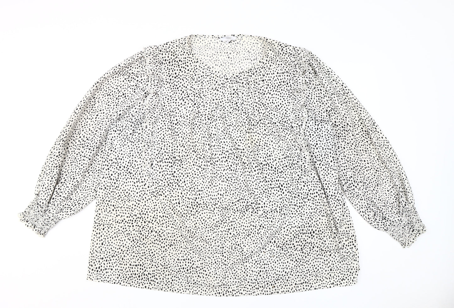 Next Women's Plus White Animal Print Blouse