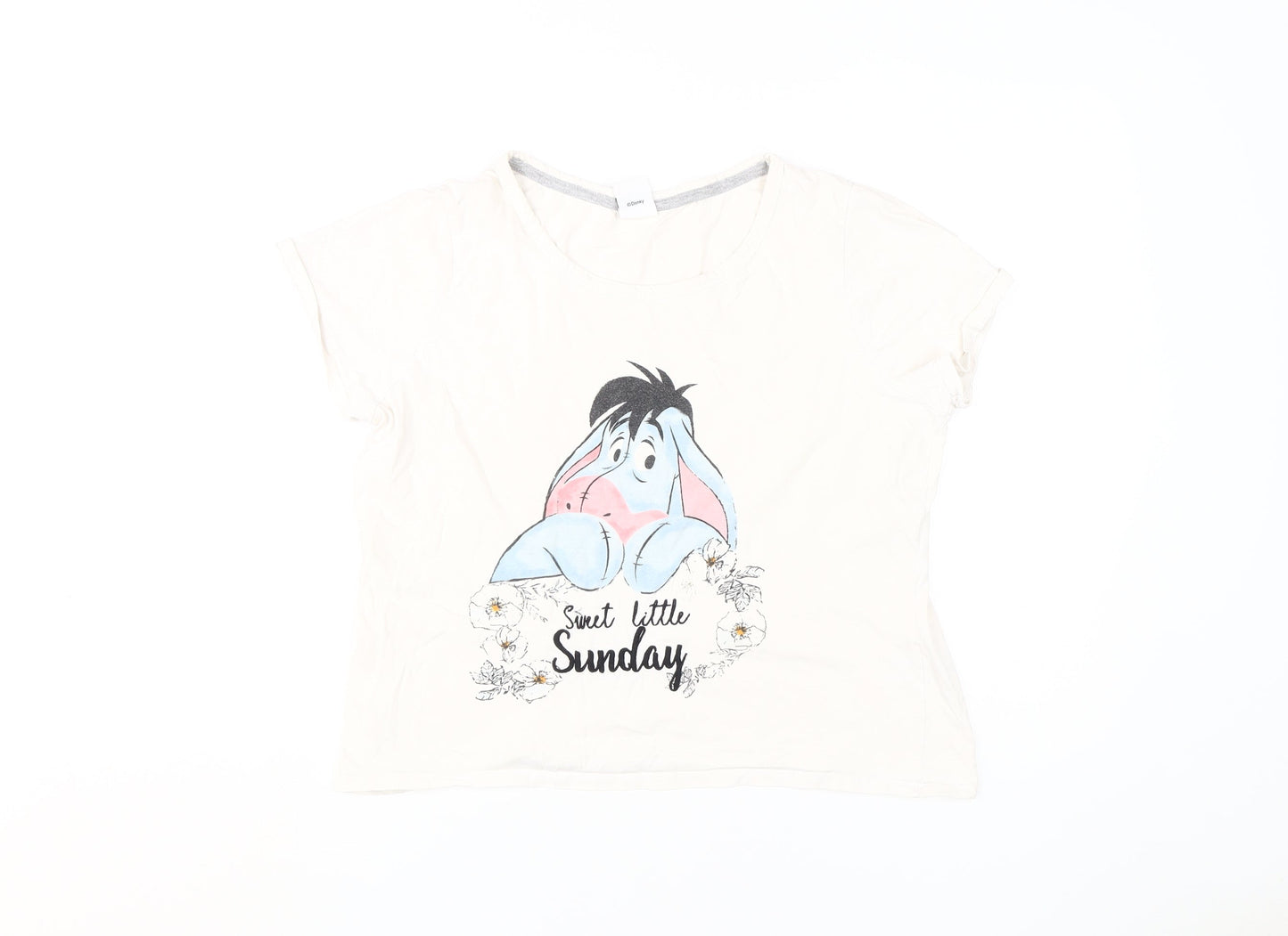 Disney Women's Ivory Eeyore Pyjama Top Size 10