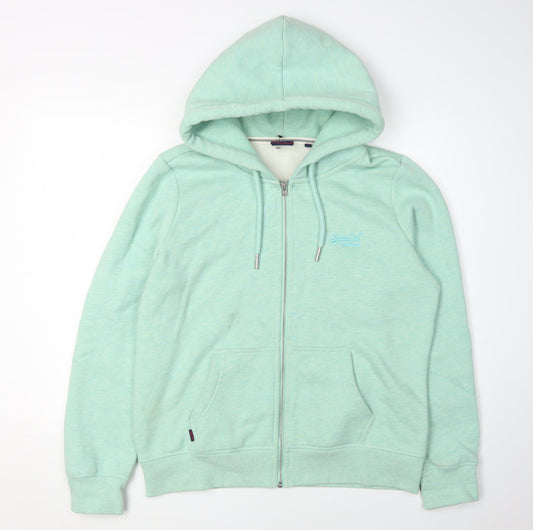 Superdry Women's Green Full Zip Hoodie Size 16