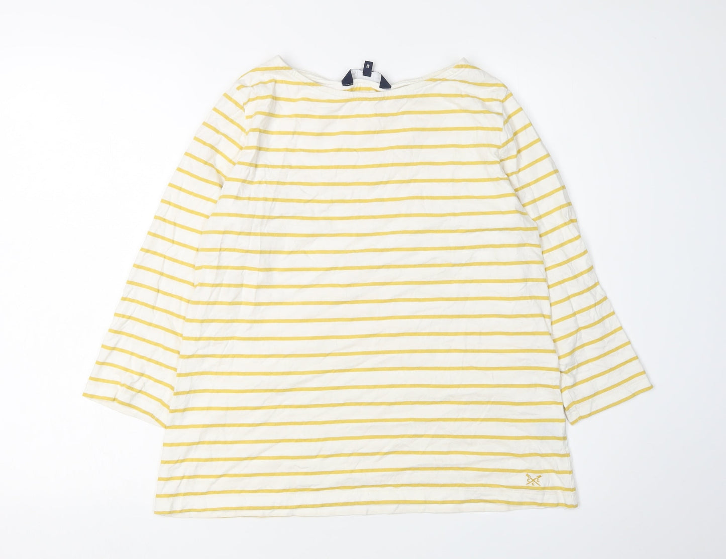 Crew Clothing Women’s Yellow Striped 3/4 Sleeve T-Shirt