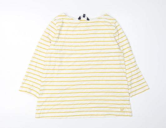Crew Clothing Women’s Yellow Striped 3/4 Sleeve T-Shirt