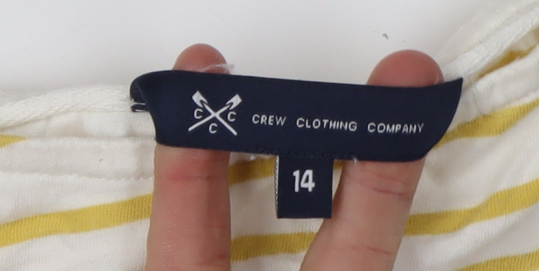Crew Clothing Women’s Yellow Striped 3/4 Sleeve T-Shirt