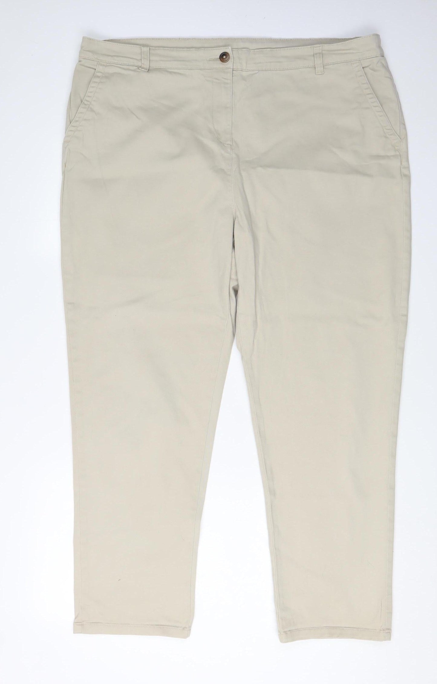 Peacocks Women Beige Khakis Jeans Size 18 Regular Fit