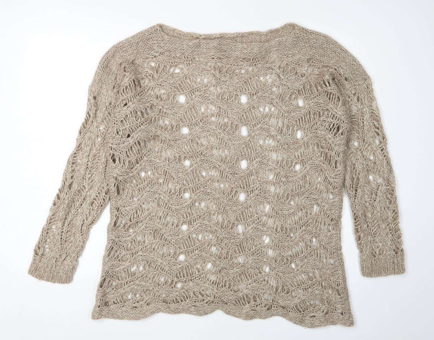 Kocca Beige Open-Knit Pullover Jumper M Women