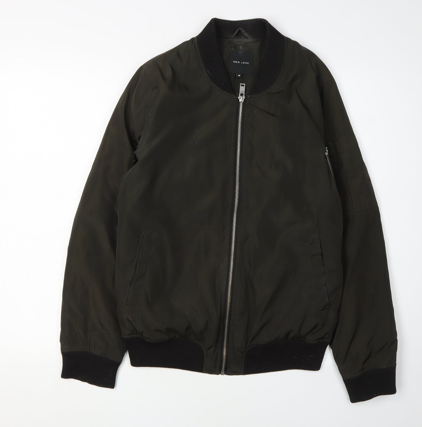 New Look Women’s Green Bomber Jacket, Size 10