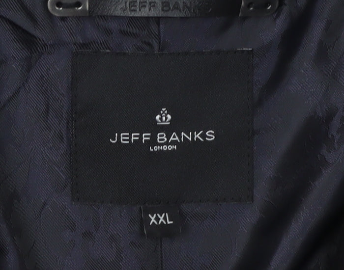 Jeff Banks Men's Black Wool Overcoat 2XL Formal Coat