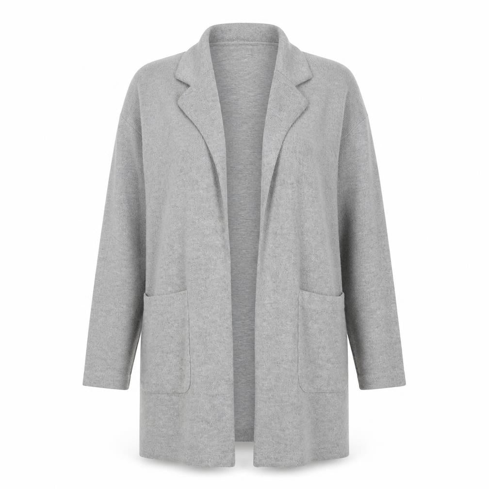 Zara Women's Grey Cardigan - M, Collared, Wool Blend