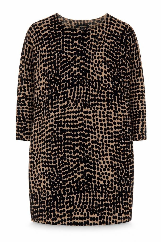 Jaeger Women's Black & Beige Animal Print Dress S