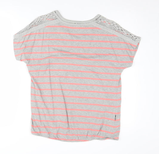 Trespass Women's Striped Crochet T-Shirt, Size 10, Short Sleeve
