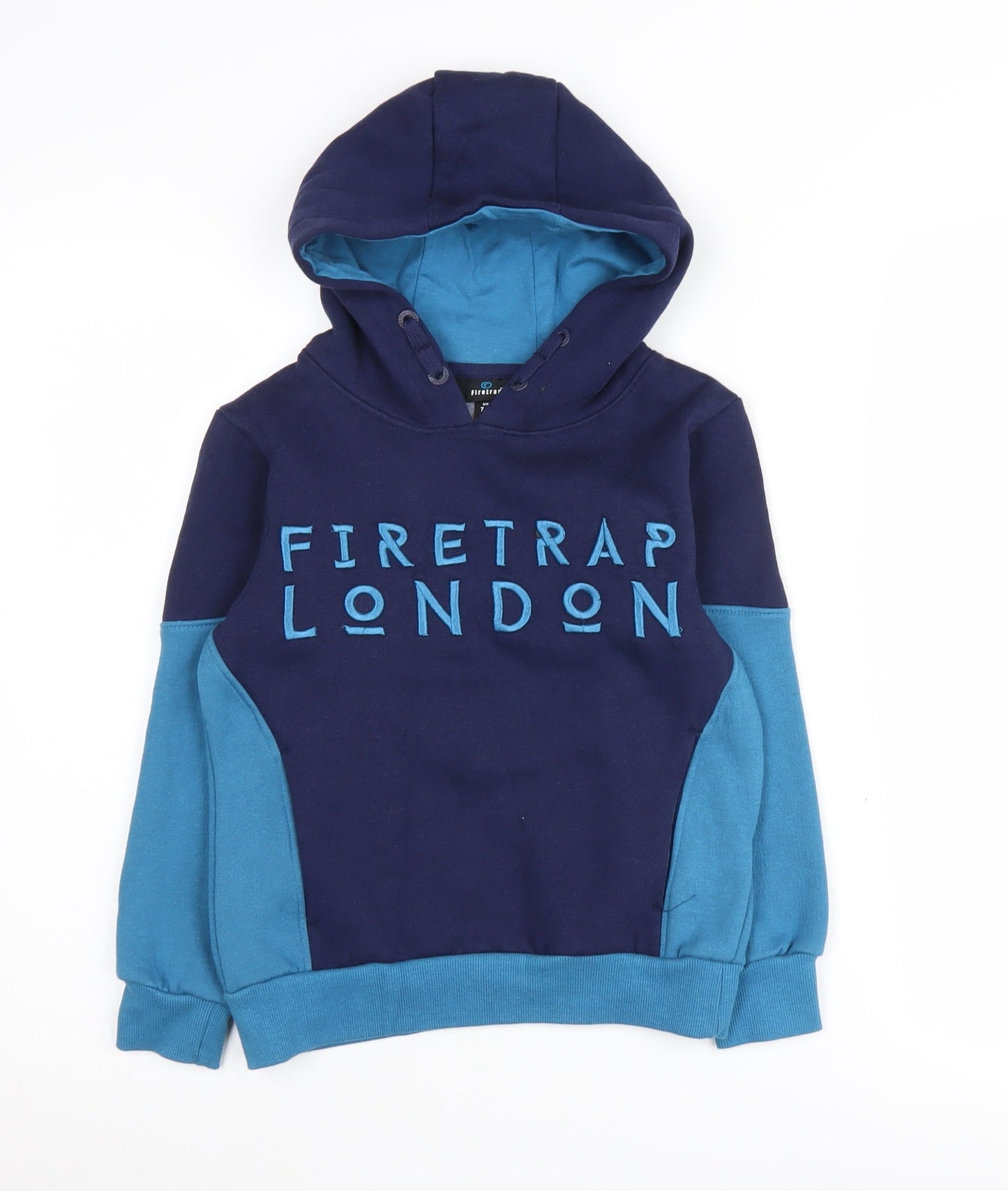 Firetrap Boys Blue Hoodie, 7-8 Years, Pullover, Casual