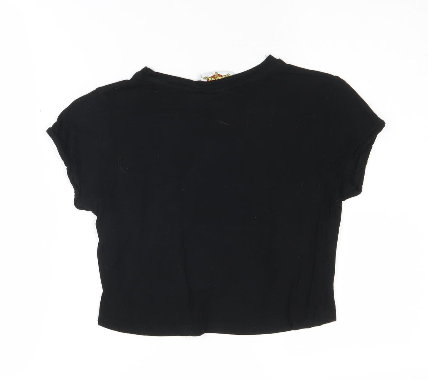 Looney Tunes Black Cropped T-Shirt, Size 6