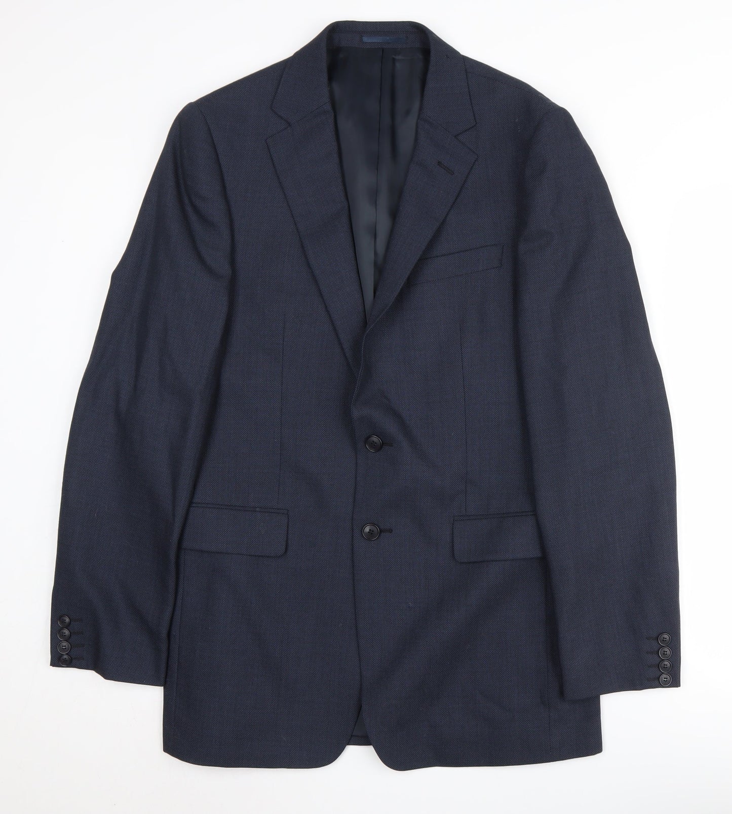 Jaeger Men's Blue 38L Wool Blazer Jacket
