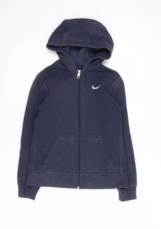 Nike Boys Blue Hoodie, Size 10-12, Full Zip Casual Wear