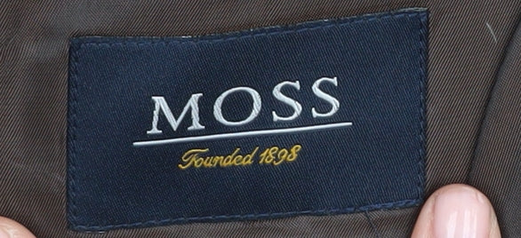 Moss Men's Brown Striped Suit Jacket Size 38 Short