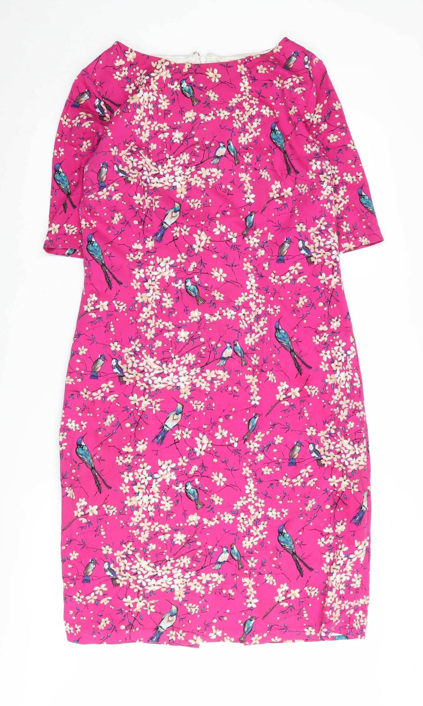 Joe Browns Women's Pink Bird Print Dress Size 12