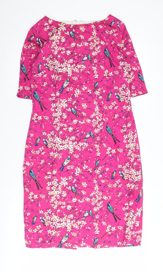 Joe Browns Women's Pink Bird Print Dress Size 12