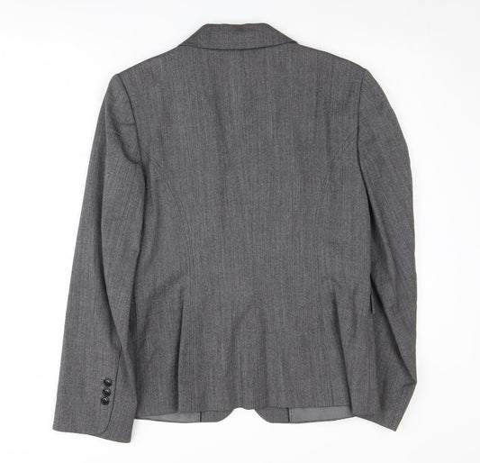 TM Lewin Women's Grey Blazer - Size 12 Regular Fit