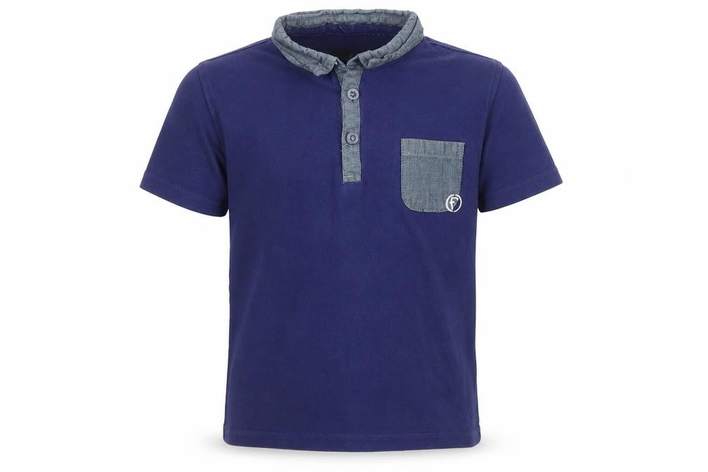 Firetrap Boys Blue Polo Shirt 5-6 Years Button Collar