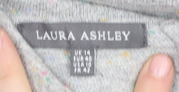 Laura Ashley Women's Grey Pullover Collared Jumper Size 14