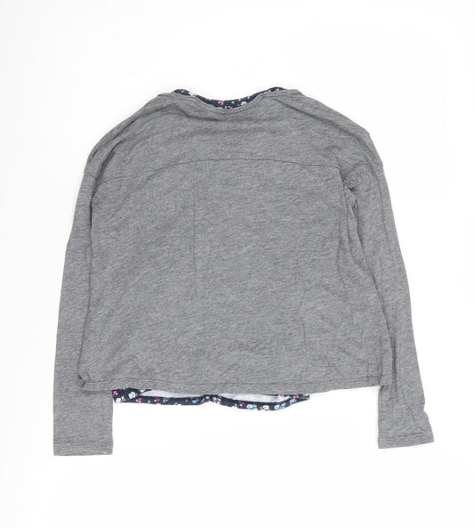 Abercrombie Kids Grey Girls Long Sleeve T-Shirt 7-8 Years