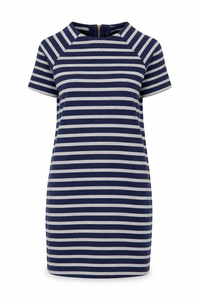 FatFace Women's Navy Striped Shift Dress UK 10