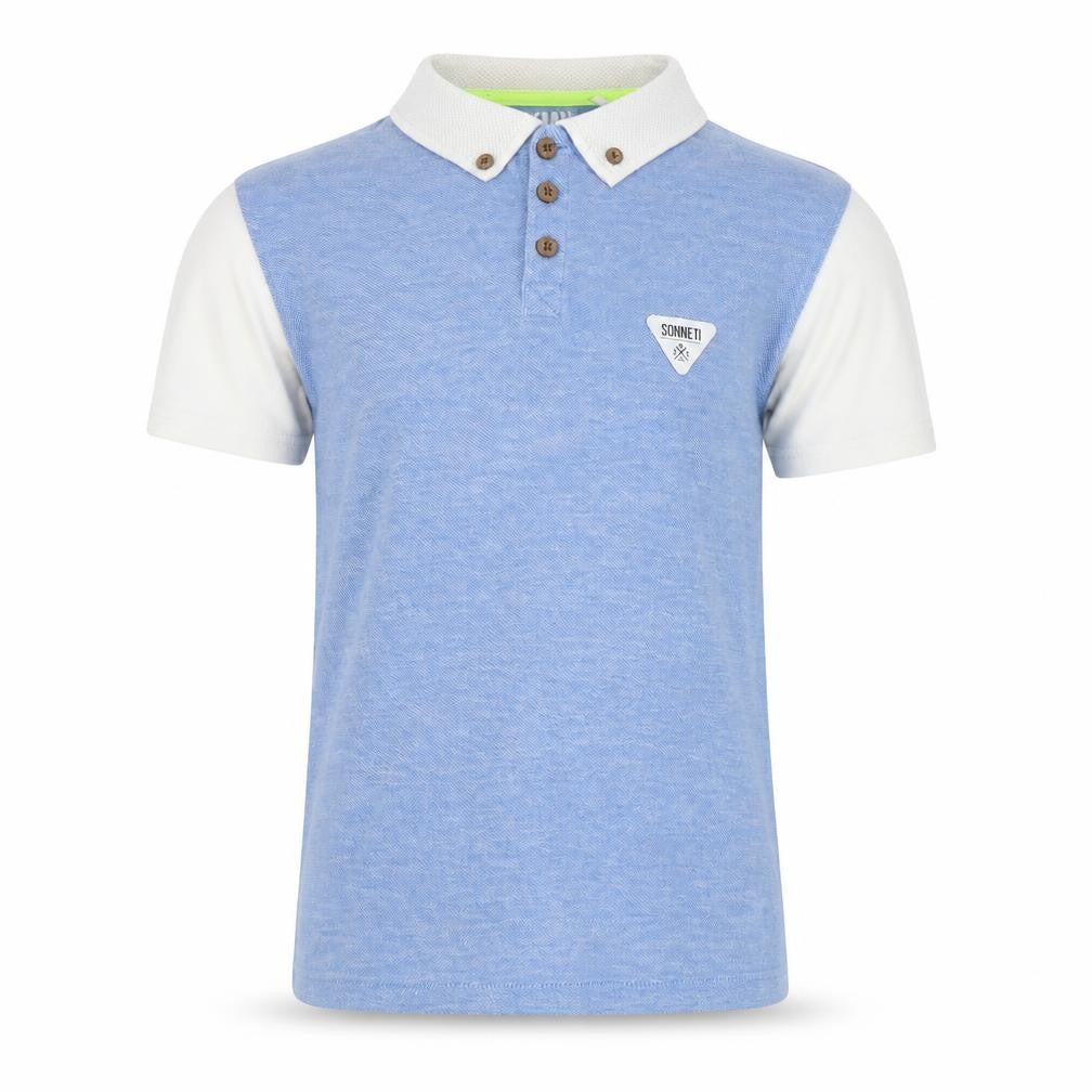Sonneti Boys Blue White Polo Shirt 10-12 Years, Cotton Casual