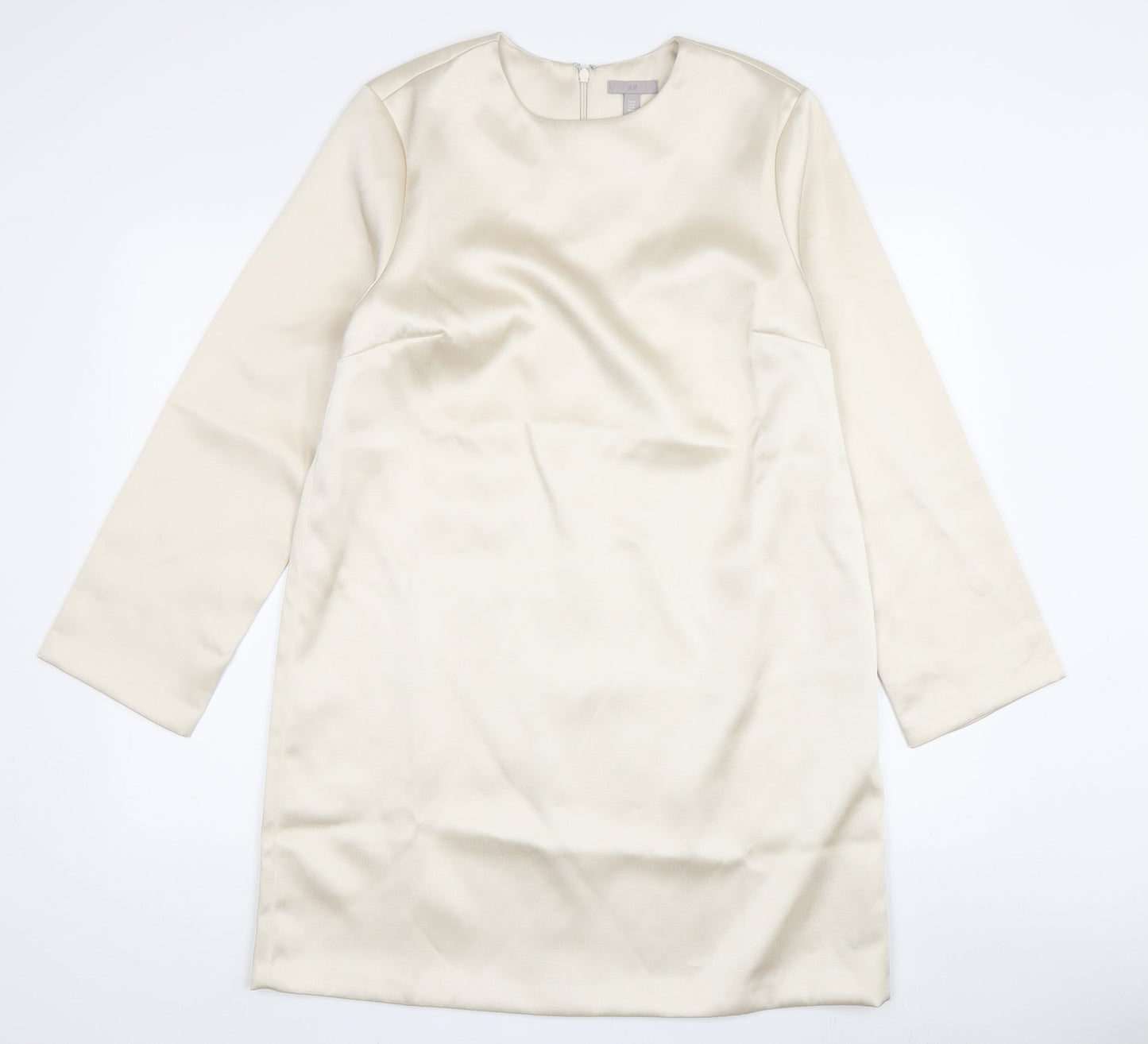 H&M Women Ivory Long Sleeve Dress Size M