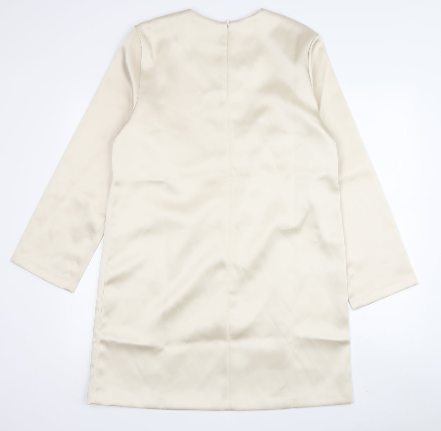 H&M Women Ivory Long Sleeve Dress Size M