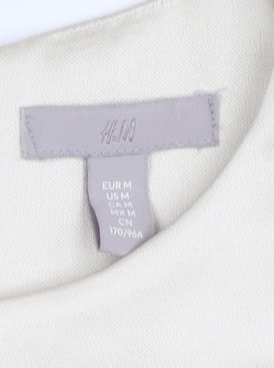 H&M Women Ivory Long Sleeve Dress Size M