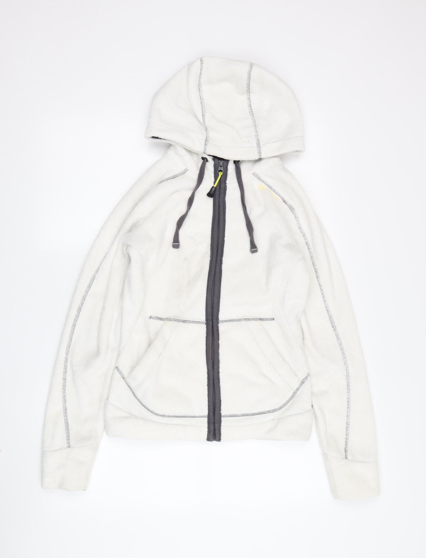Fat Face Women's White Fleece Full Zip Hoodie Size 12