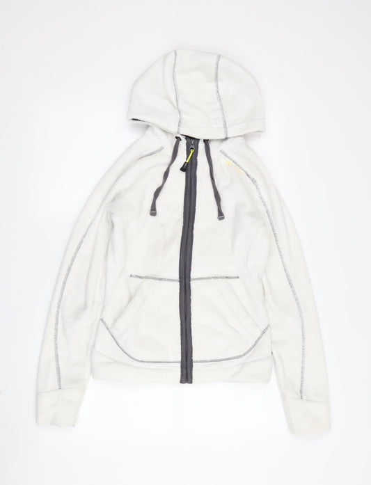 Fat Face Women's White Fleece Full Zip Hoodie Size 12