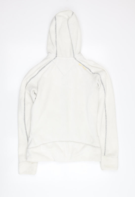 Fat Face Women's White Fleece Full Zip Hoodie Size 12