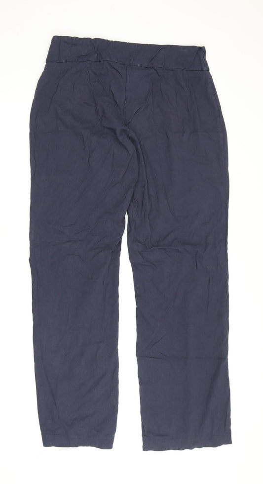 Amaranto Women's Blue Straight Trousers Size 14