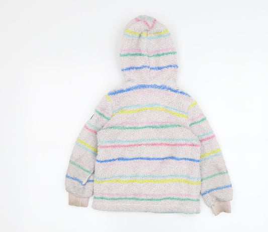 Joules Girls Multicoloured Striped Full Zip Hoodie - 4 Years