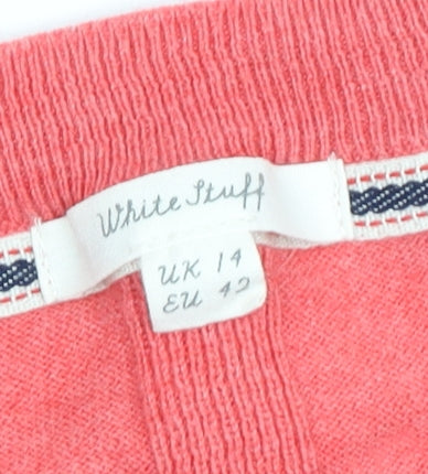 White Stuff Women's Pink Merino Wool Pullover, Size 14